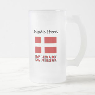 Danmark och danska flaggan Personlig Frostat Ölglas
