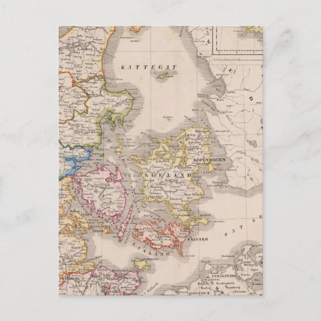 Danmark och Tysklanda Vykort (Framsida)