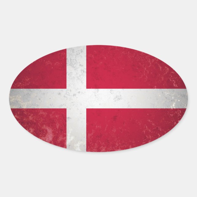 Danmark Ovalt Klistermärke (Framsida)