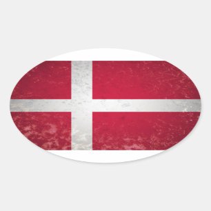 Danmark Ovalt Klistermärke