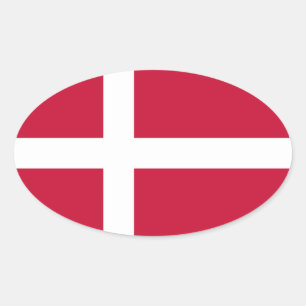 Danmark Ovalt Klistermärke