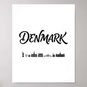 Danmark Panorama Resa Semester Outfitter Poster