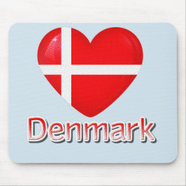 Danmark Pop Art Heart Flagga Musmatta