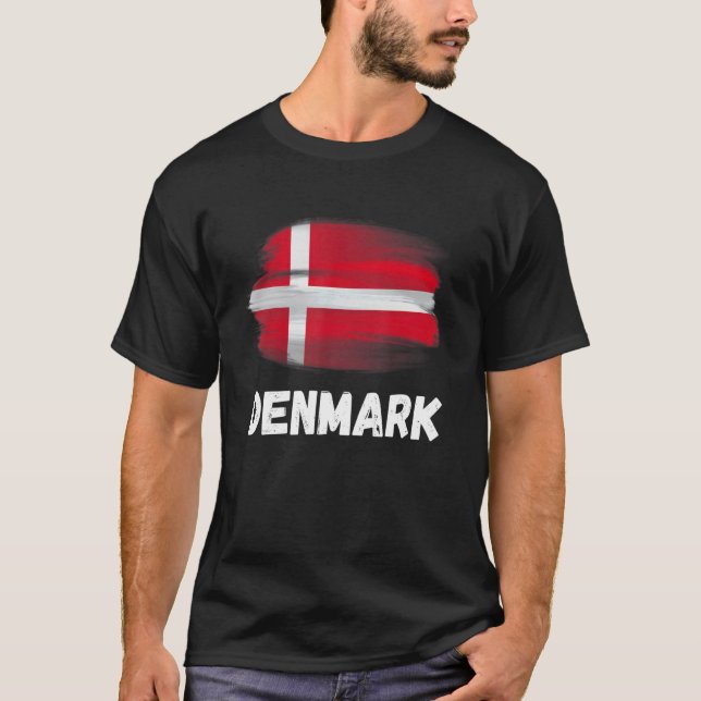Danmark Pride Retro Danish Flagga Family Matchi T Shirt (Framsida)