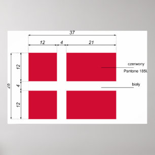 Danmark-Proportioner, Danmark-flagga Poster
