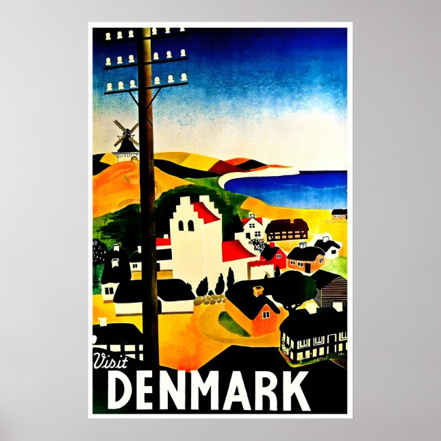 Danmark Resa Poster Dansk Konst Stadstryck (Framsidan)