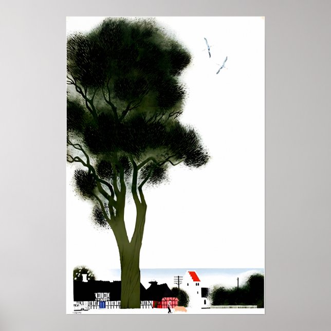 Danmark Resa Poster Dansk Konsttryck (Framsidan)
