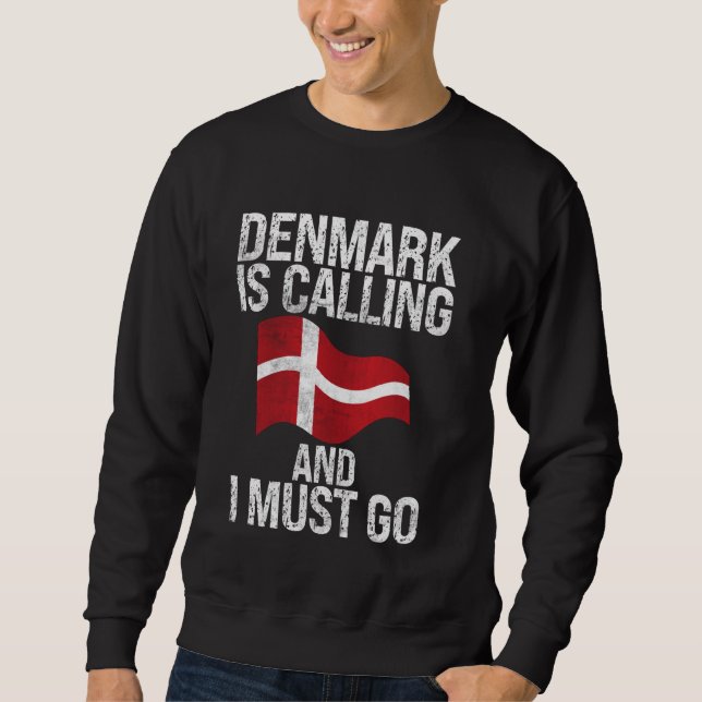 Danmark ringer och måste gå danska lång ärmad tröja (Framsida)