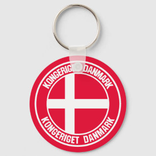 Danmark Round Emblem Nyckelring