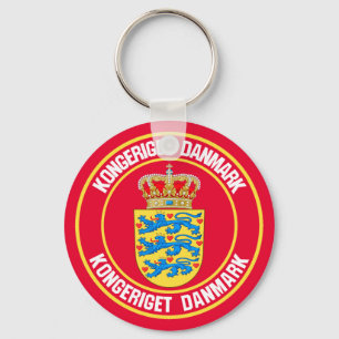 Danmark Round Emblem Nyckelring