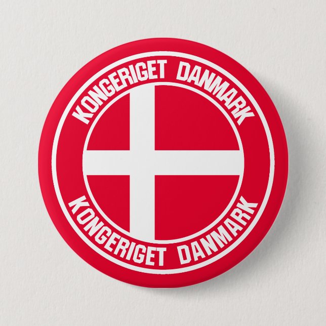 Danmark Rund Emblem Knapp (Framsida)
