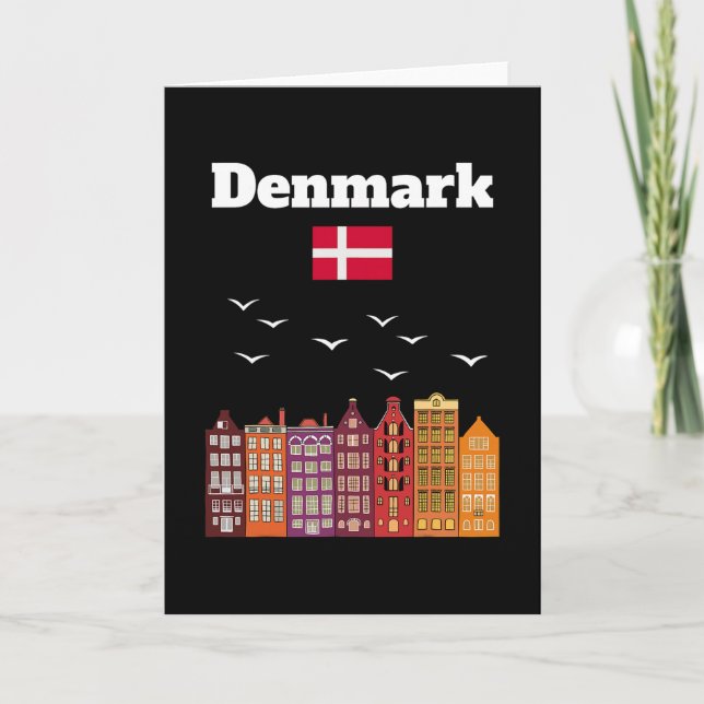 Danmark Semester Älskare Resa Souvenir Danska Flag Kort (Framsida)