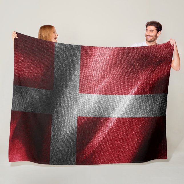 Danmark silke flagga fleecefilt (På plats)