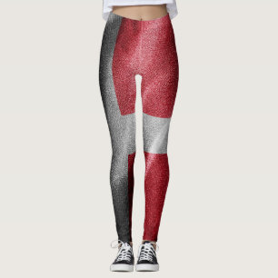Danmark silke flagga leggings