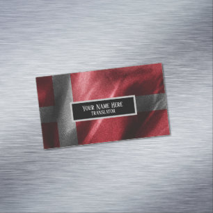 Danmark silke flagga magnetiska visitkort