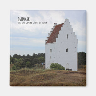 Danmark, Skagen Sand Covered Church Magnet! Magnet