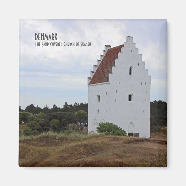 Danmark, Skagen Sand Covered Church Magnet! Magnet (Framsidan)