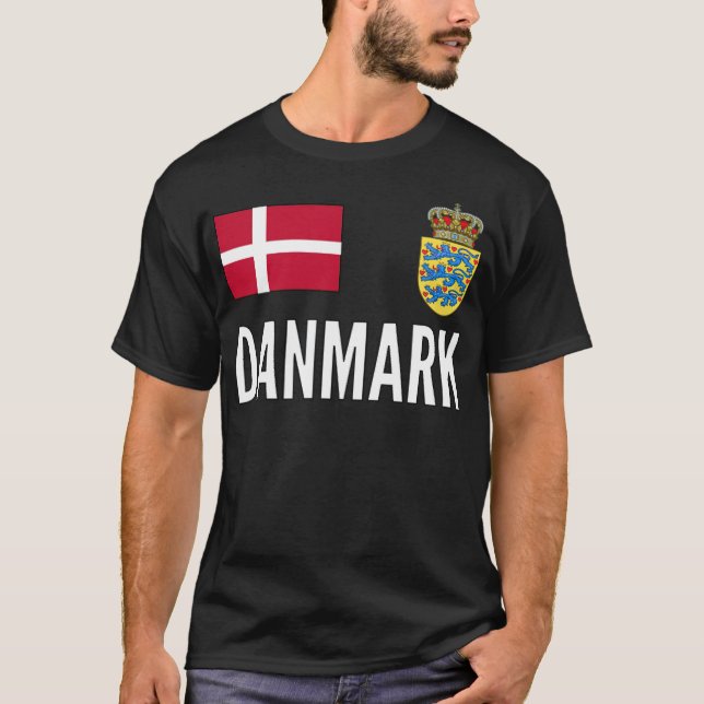 Danmark Soccer Jersey Danmark World Football sport T Shirt (Framsida)