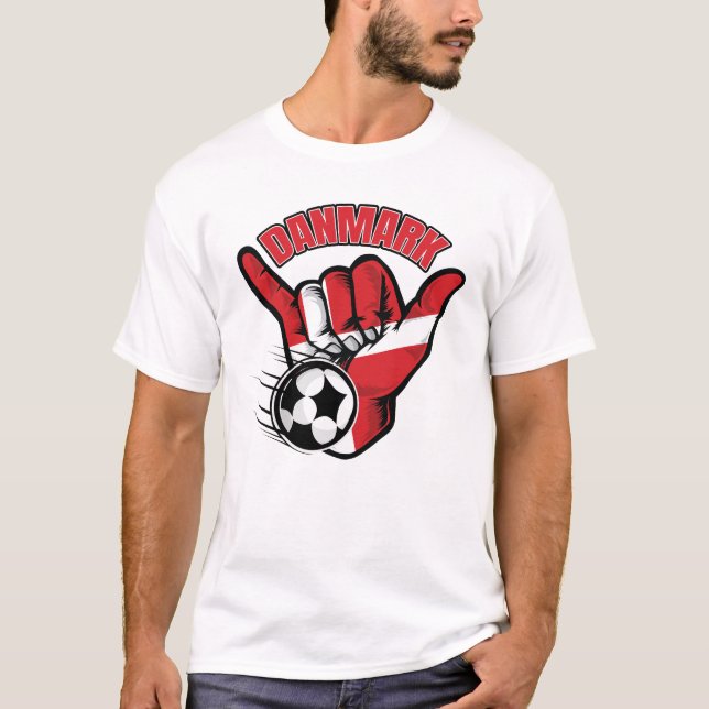 Danmark Soccer T Shirt (Framsida)