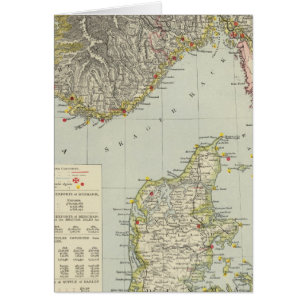 Danmark, södra Norgen Hälsningskort