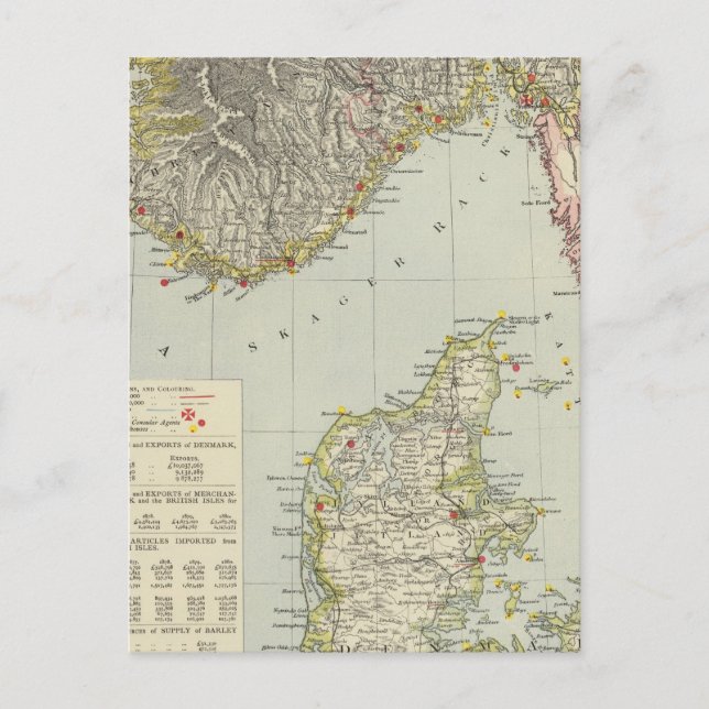 Danmark, södra Norgen Vykort (Framsida)