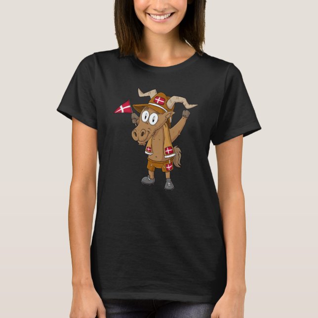 Danmark Stenbocken Fläkt T Shirt (Framsida)