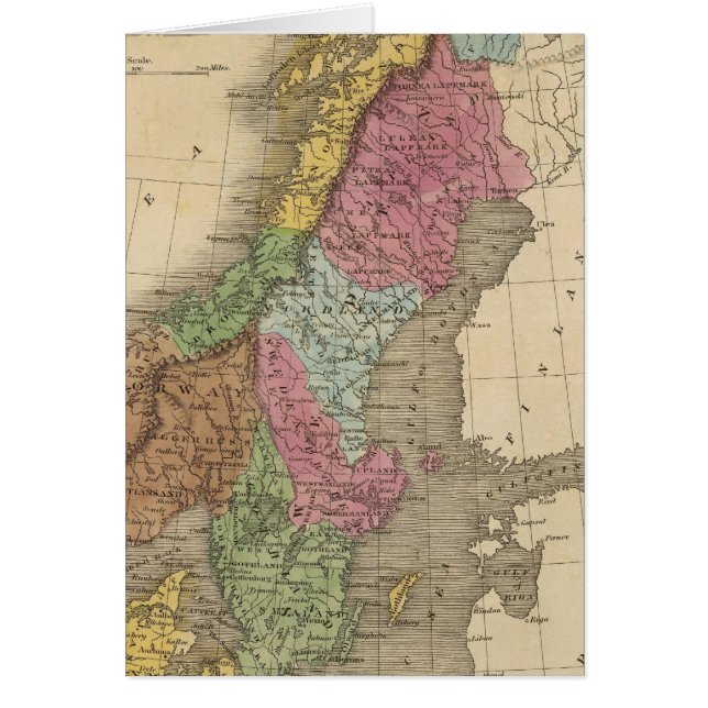 Danmark, Sverige, Norge Hälsningskort (Framsidan)