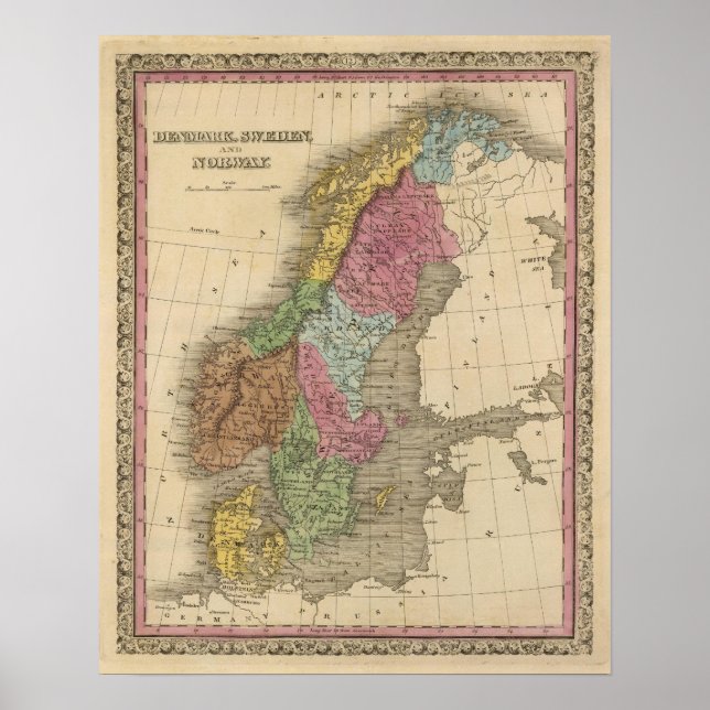 Danmark, Sverige, Norge Poster (Framsidan)