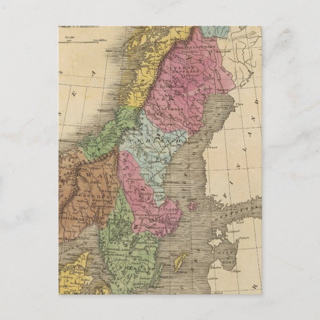 Danmark, Sverige, Norge Vykort (Framsida)