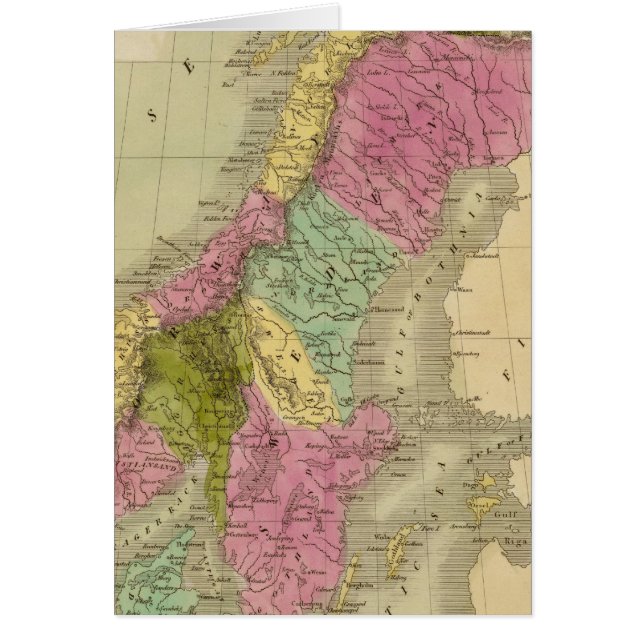 Danmark, Sverige och Norge Hälsningskort (Framsidan)