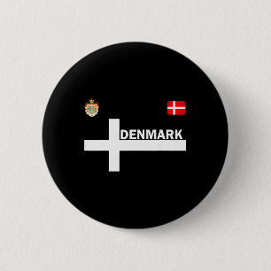 Danmark Tröja-flagga Jersey Fotboll T-shirt-resa-f Knapp