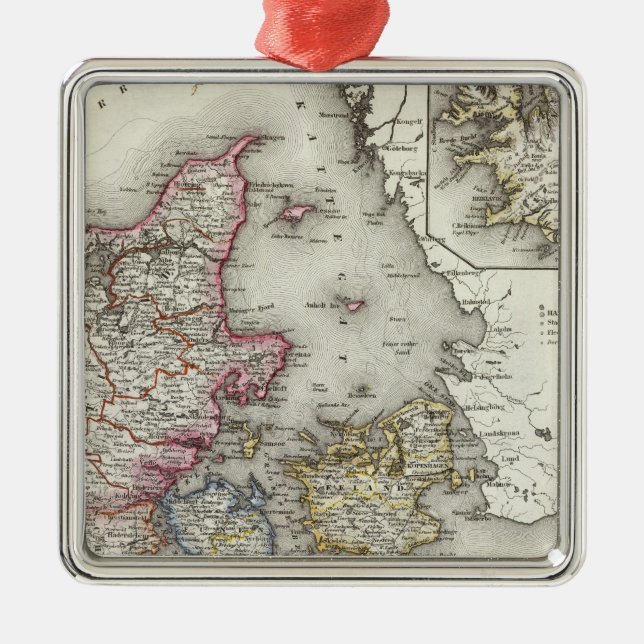 Danmark Tyskland Julgransprydnad Metall (Framsidan)