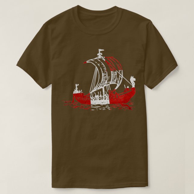 Danmark Viking Danish Flagga Vikings Danmark T Shirt (Design framsida)