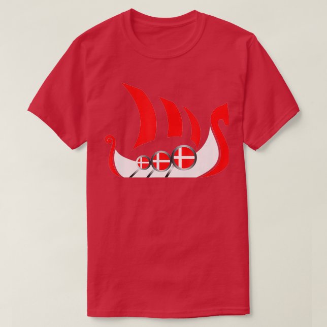 Danmark Viking Frakt Dansk Flagga Dragon Boat T Shirt (Design framsida)