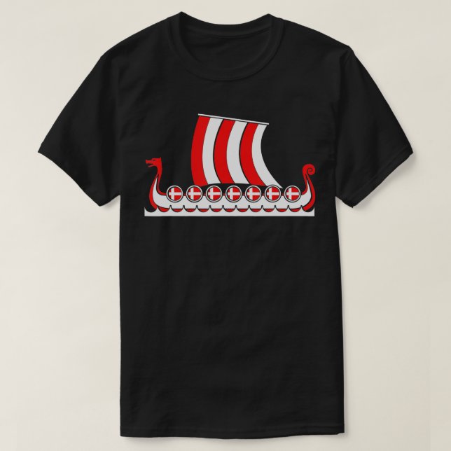Danmark Viking Frakt Gift Danish Flagga Dragon Boa T Shirt (Design framsida)