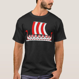 Danmark Viking Frakt Gift Danish Flagga Dragon Boa T Shirt