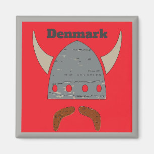 Danmark Viking huvud Magnet