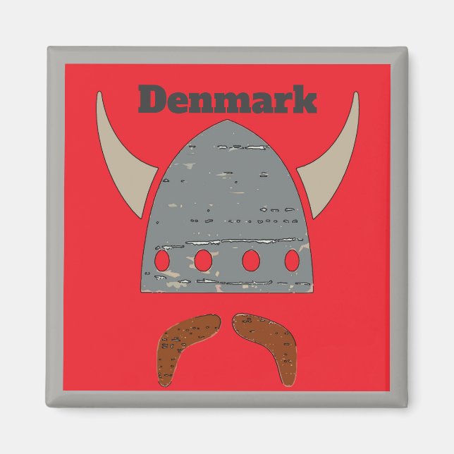 Danmark Viking huvud Magnet (Framsidan)