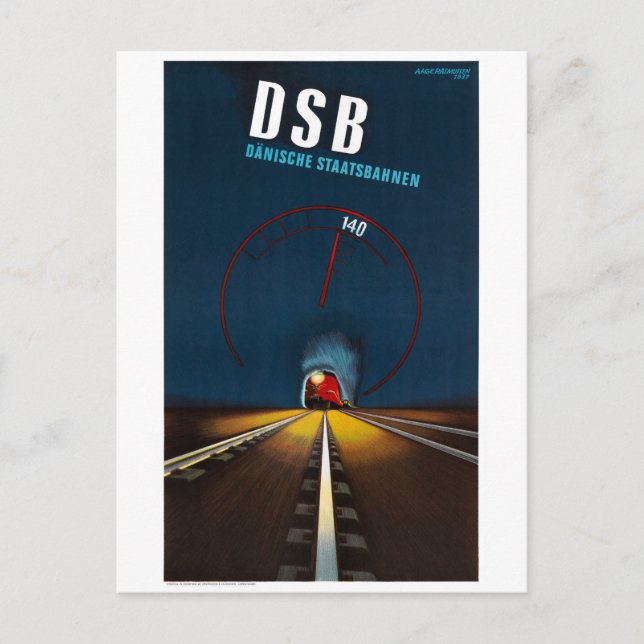Danmark Vintage Resa Affisch Restaurering Vykort (Framsida)