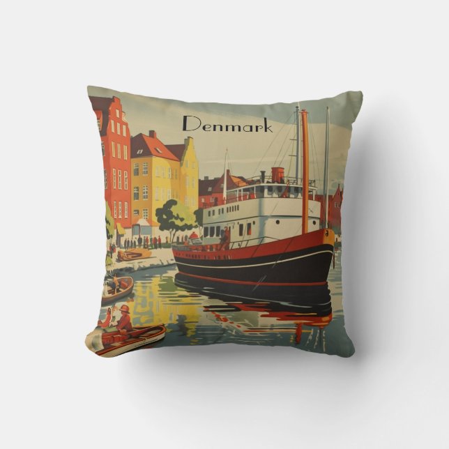 Danmark Vintage Resemotiv  Kudde (Framsida)