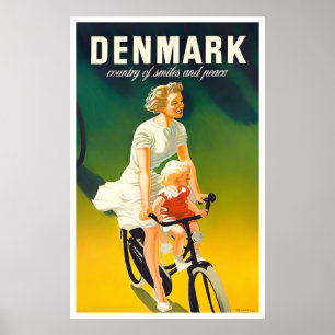 Danmark vintage resor Poster