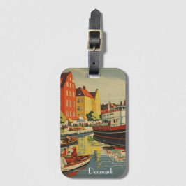 Danmark Vintage resor Poster anpassade Bagagebricka
