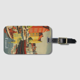 Danmark Vintage resor Poster anpassade Bagagebricka