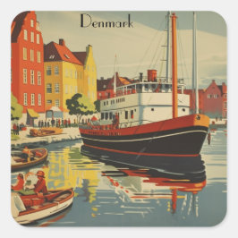 Danmark Vintage resor Poster anpassade Fyrkantigt Klistermärke