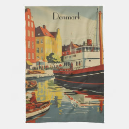 Danmark Vintage resor Poster anpassade Kökshandduk