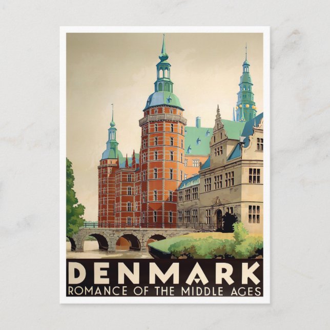 Danmark vintage resor vykort (Framsida)