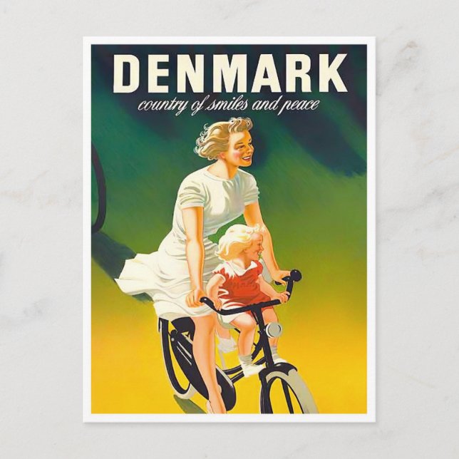 Danmark vintage resor vykort (Framsida)