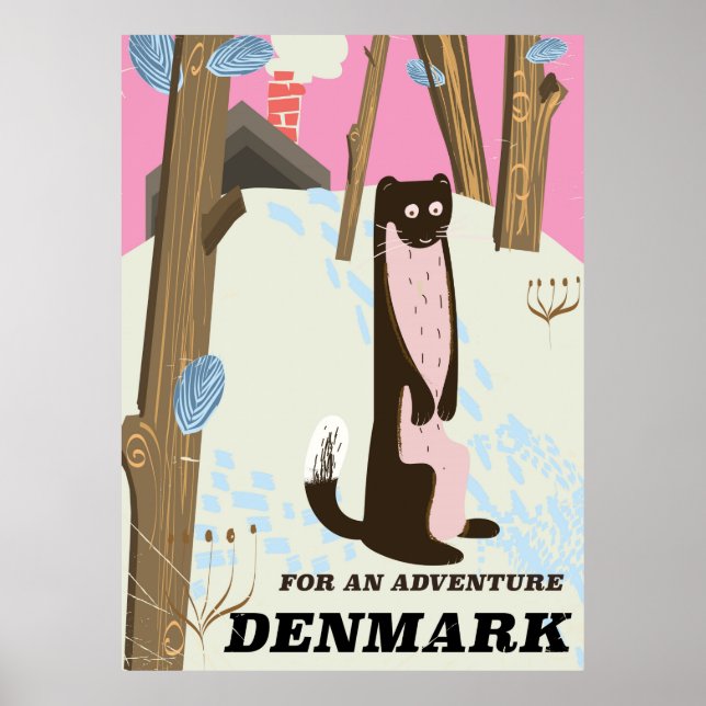 Danmark vintage serielandskapsresaffisch poster (Framsidan)