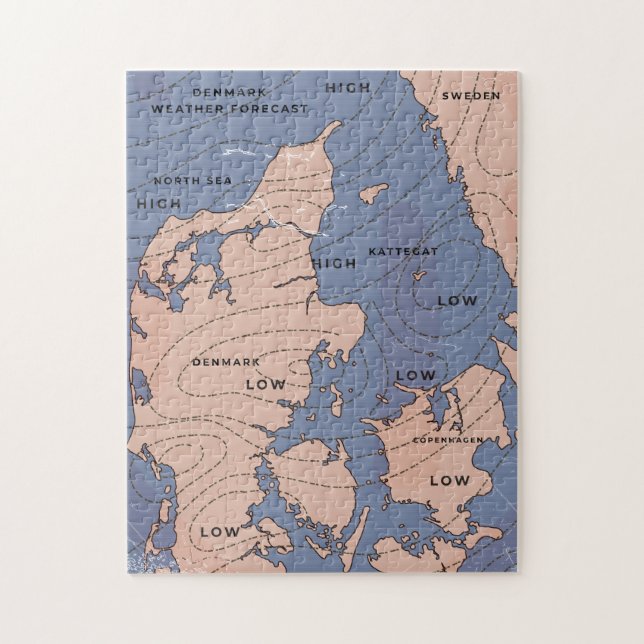 Danmark Vintage Väderprognos Pussel (Vertikal)