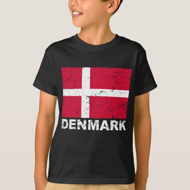 Danmark vintageflagga tröja (Framsida)